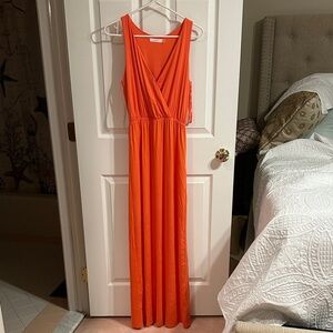 Lush Vibrant Orange Maxi Dress